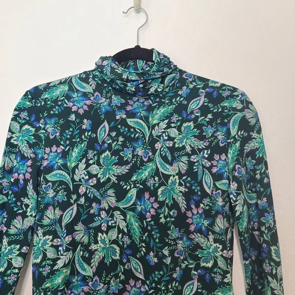 Isabel Marant Étoile Jewel Green Floral Turtleneck Blouse | Women’s Size 4 Light - Picture 5 of 11